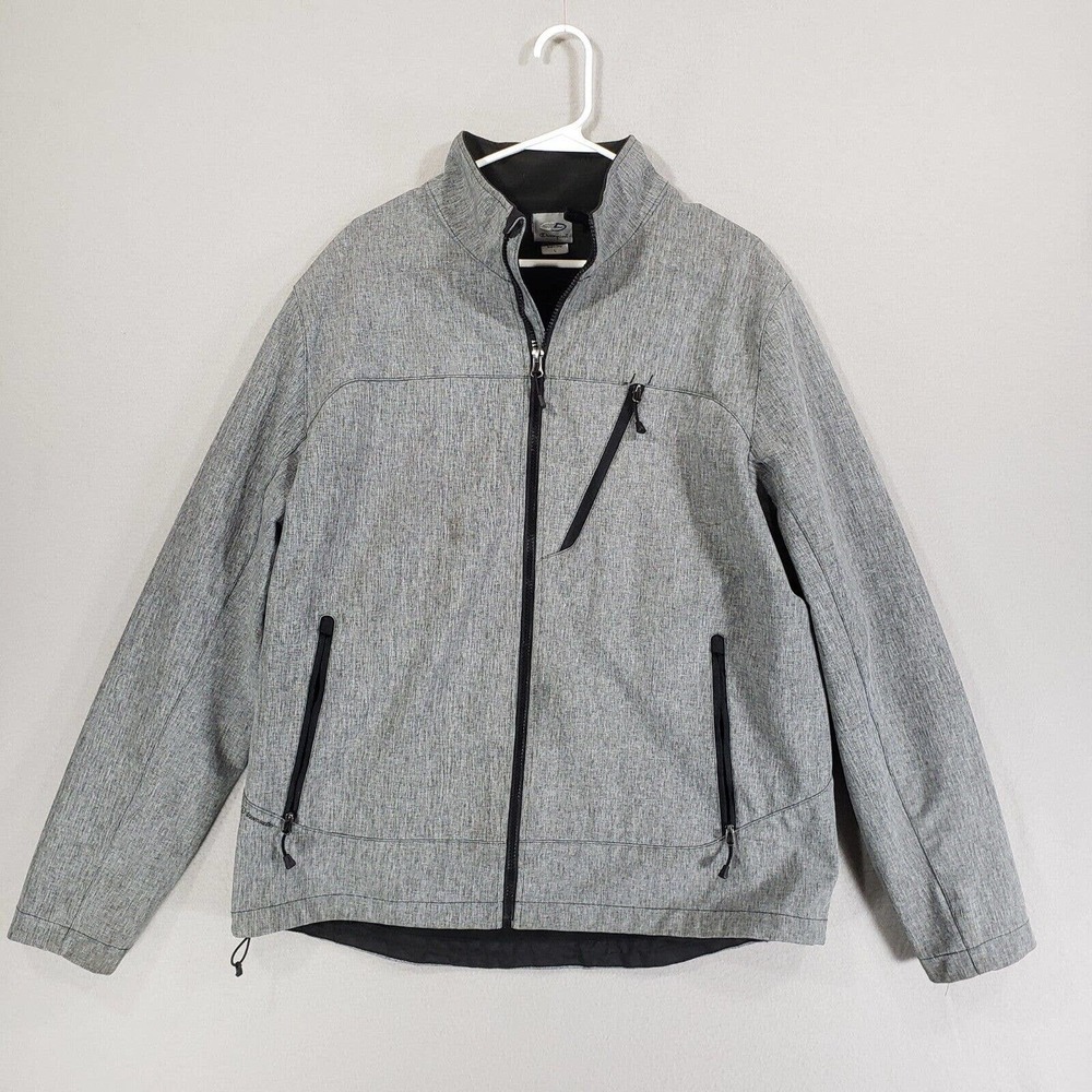 Champion Jacket Mens L Gray Full Zip Pockets VentureDry Polyester Blend